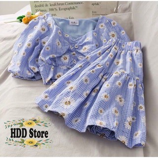 Set áo và chân váy hoa cúc siêu đẹp