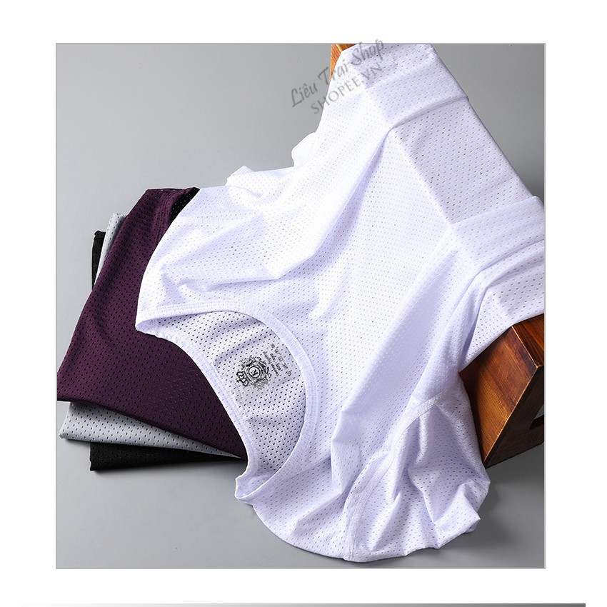 Áo thun lưới nam áo thun nam đục lỗ thoáng mát thời trang