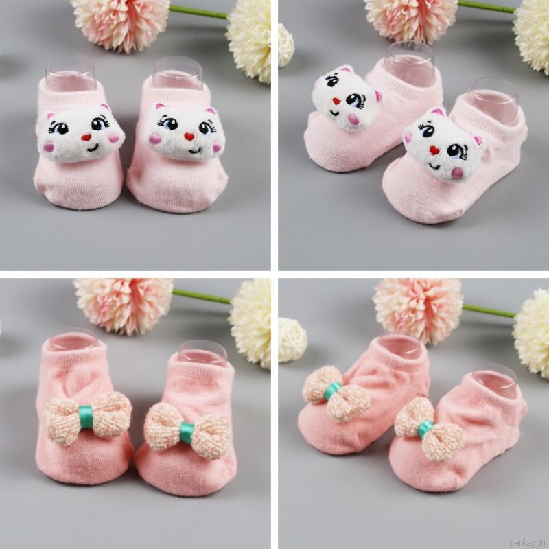 Tất cotton chống trượt in họa tiết hoạt hình dễ thương dành cho bé