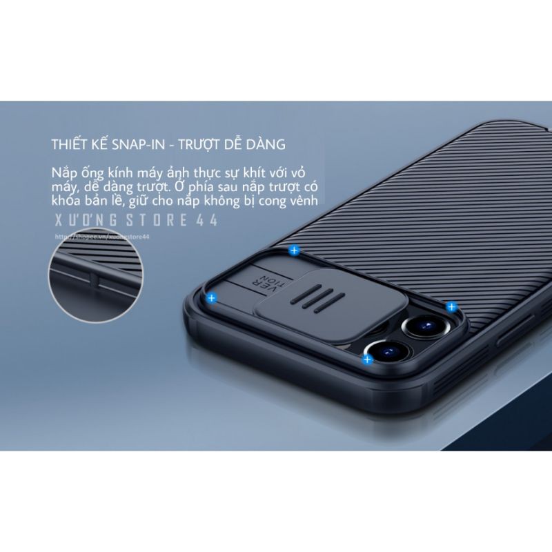 [iP12promax] Ốp lưng nắp camera trượt iPhone 12 Promax NILLKIN Camshield Pro Magnetic Case bảo vệ camera