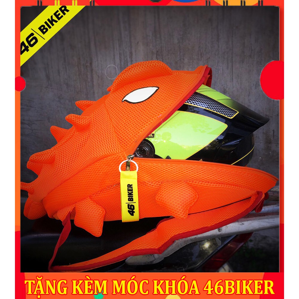 Balo khủng long PHẢN QUANG cao cấp lưới kháng bụi đựng nón bảo hiểm fullface -TẶNG KÈM MÓC KHÓA 46BIKER