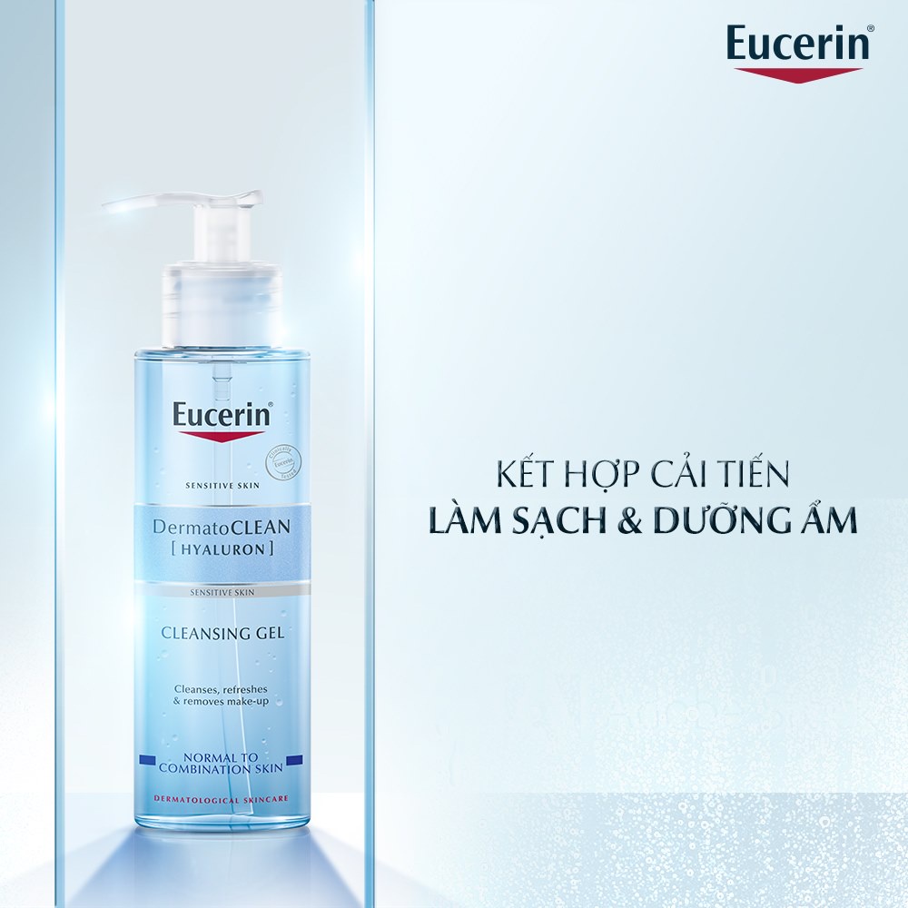 EUCERIN GEL RỬA MẶT DỊU NHẸ CHO DA NHẠY CẢM DERMATO CLEAN REFRESHING CLEANSING GEL 200ML