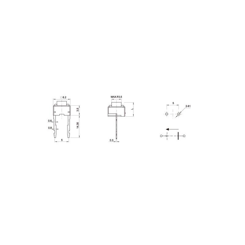 Bộ 20 công tắc xúc giác tạm thời 6x6 * 4.3 / 5/6/7/8/9 / 10mm 6 * 6 * 4.3mm 5mm 6mm 7mm 8mm 9mm 10mm 2 pin giữa đa năng