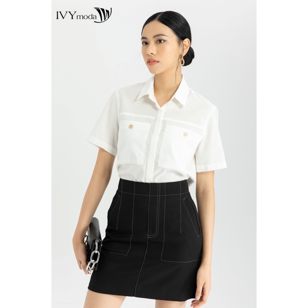 Chân váy chữ A chần chỉ nổi IVY moda MS 31B8546