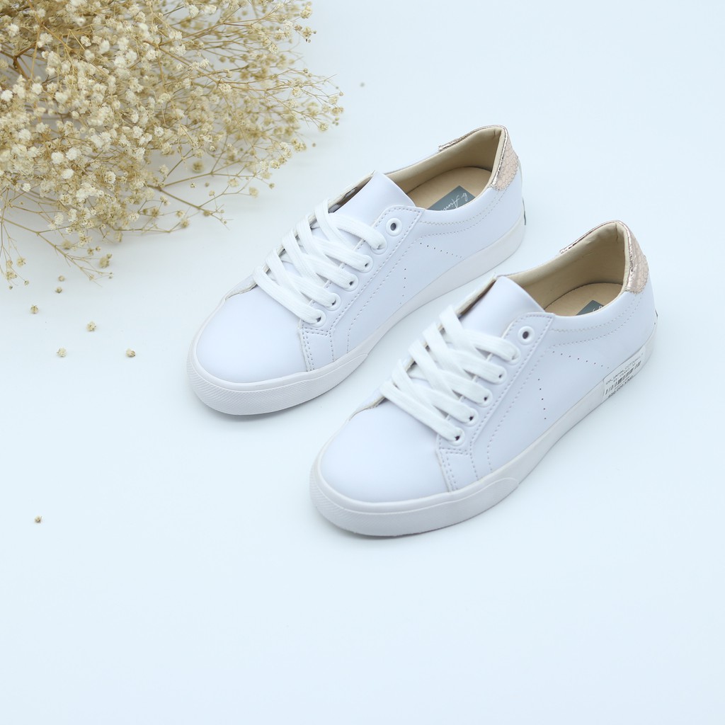 Giày thể thao nữ sneaker màu trắng đẹp dáng giày bata cổ thấp đế bằng chính hãng bAimée &amp; bAmor - MS0963