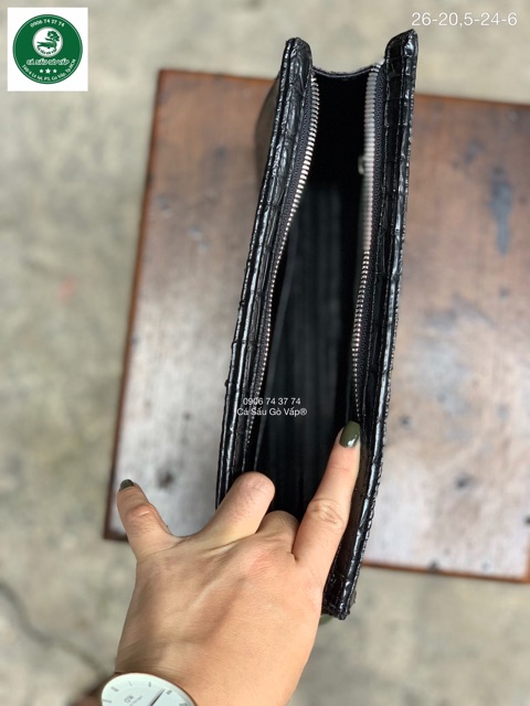 CLUTCH DA CÁ SẤU THẬT SIZE 30 CÁ SẤU GÒ VẤP