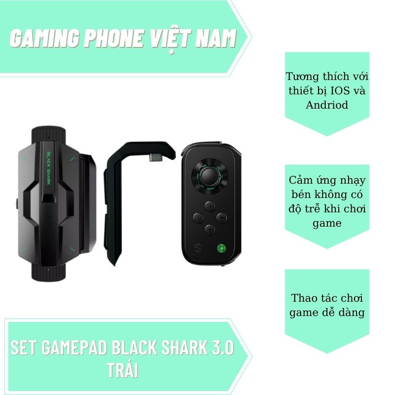 [Hàng Chính Hãng] - Gamepad Black Shark 3.0 trái + Miếng gắn tay cầm + Bộ chuyển đổi phím RBG cho gamepad