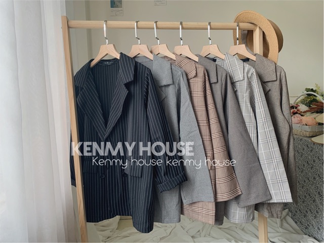 Áo blazer kẻ hàn quốc