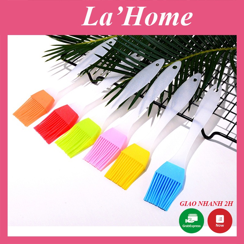 Chổi quét dầu La'Home silicone chịu nhiệt cao, nhiều màu sắc, dùng để phết dầu, quét đồ nướng, mặt bánh, dài 17cm &amp; 23cm