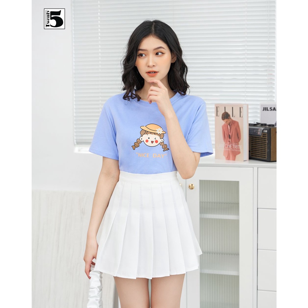 Chân váy tennis nữ Twentyfive dáng xòe ngắn xếp ly nhiều màu cạp cao có lót quần 3725M