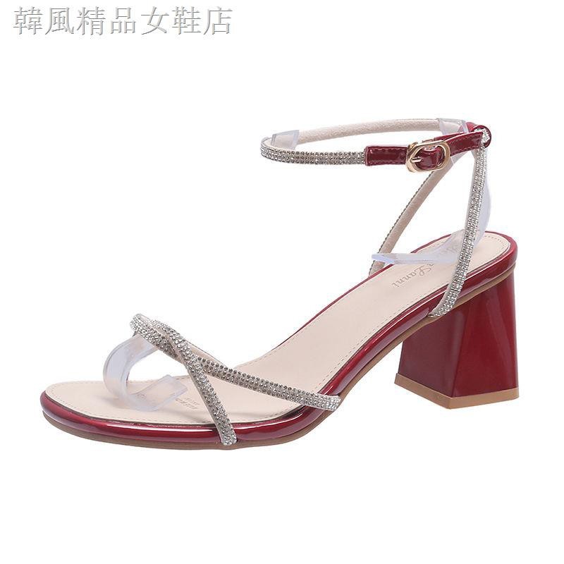 Sandal đính đá S36 cao cấp đế vuông 5 phần da mềm mịn siêu đẹp