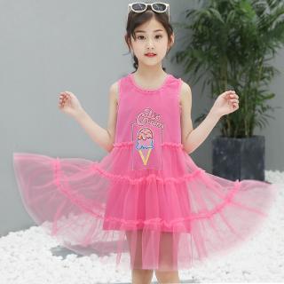 Đầm bé gái 2 dây phối lưới