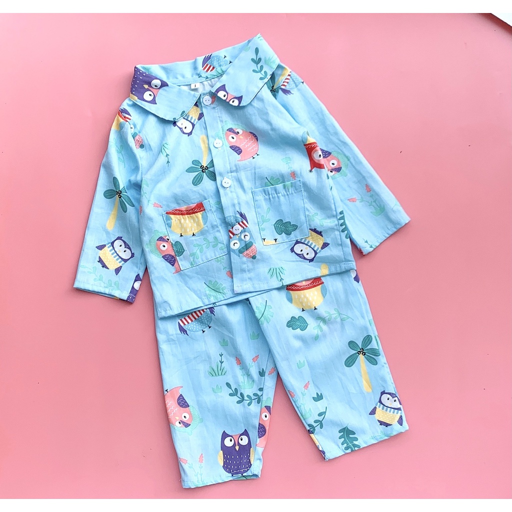 Bộ Pijama cho bé dài tay Dewkids vải lụa thô cao cấp mền min DK113