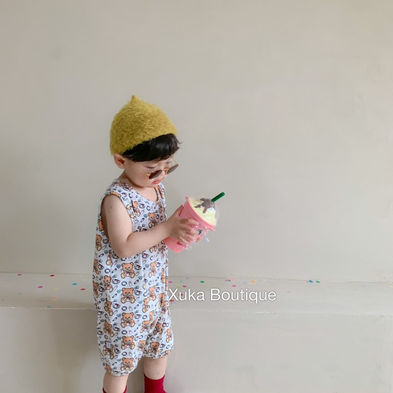 Body Đùi Cộc Tay Gấu QCCC. Style Hàn Quốc Cotton Cực Đẹp [Ảnh Thật] cho bé 0-24 tháng