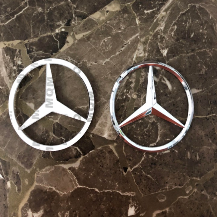 Logo biểu tượng sau xe Mercedes hình ngôi sao 3 cánh đường kính 90mm