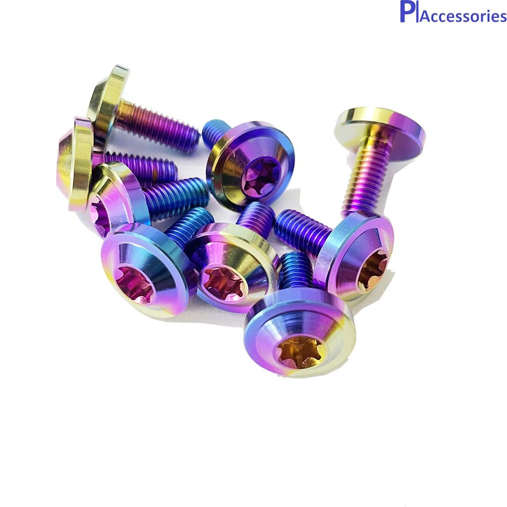 ỐC TITAN GR5 6li15 Dù To Dày Màu Cầu Vồng Gắn Ốp Pô Cần Ter và Dàn Áo Các Loại Xe Wave/Ex150-PKPH