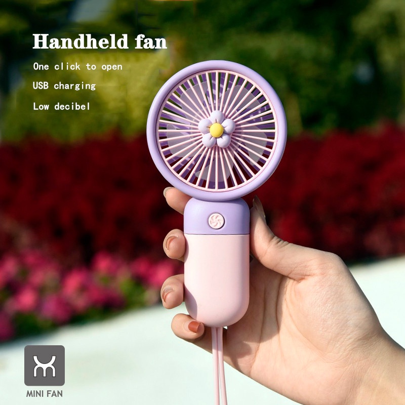 Quạt USB Cầm Tay Mini Hình Hoa Hoạt Hình Dễ Thương Ốp