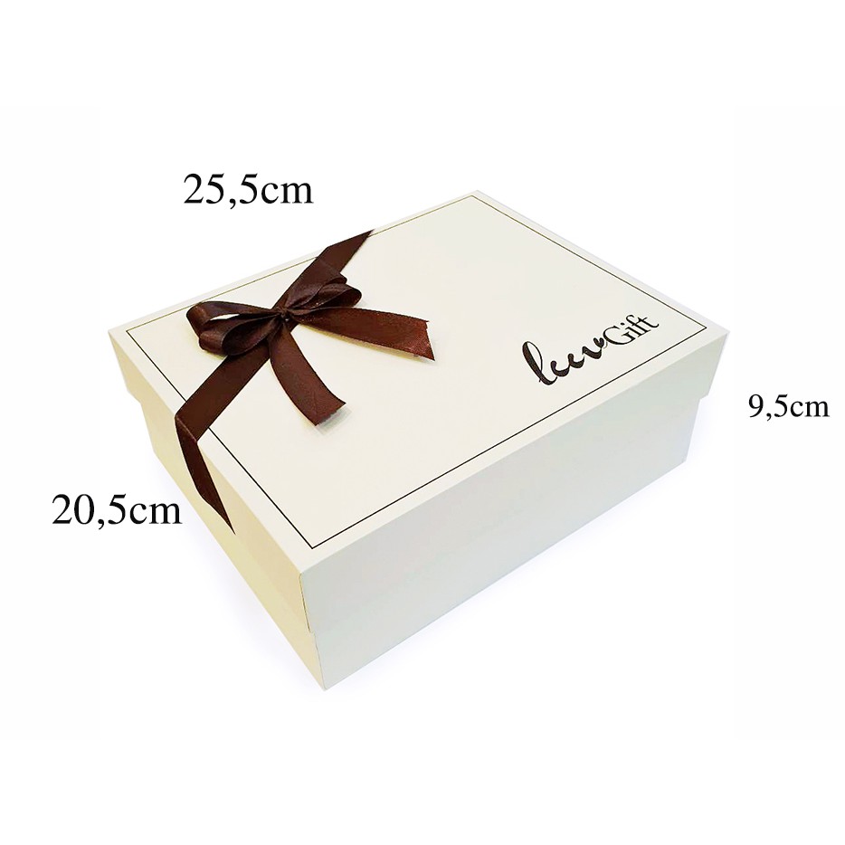 Hộp đựng quà LuvGift kèm túi đựng, hộp quà sinh nhật giấy kraft kèm rơm lót tặng bạn gái/trai