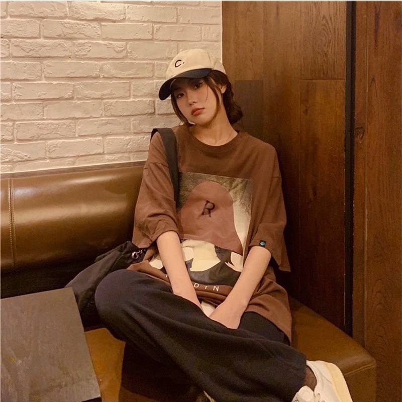 Áo thun phông logo tay nam nữ PINK tay lỡ form rộng CÔ GÁI Unisex