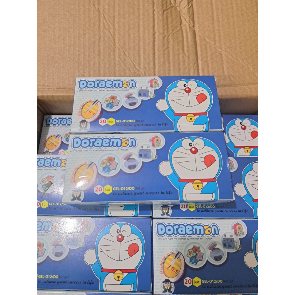 Hộp 20 Cây Bút Gel-012/DO Doraemon Mực Xanh Ngòi 0,5mm