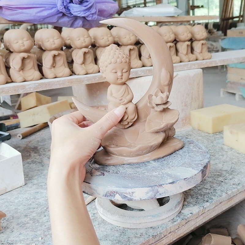 Thác khói trầm hương phật tọa cung trăng tặng kèm 5 nụ trầm