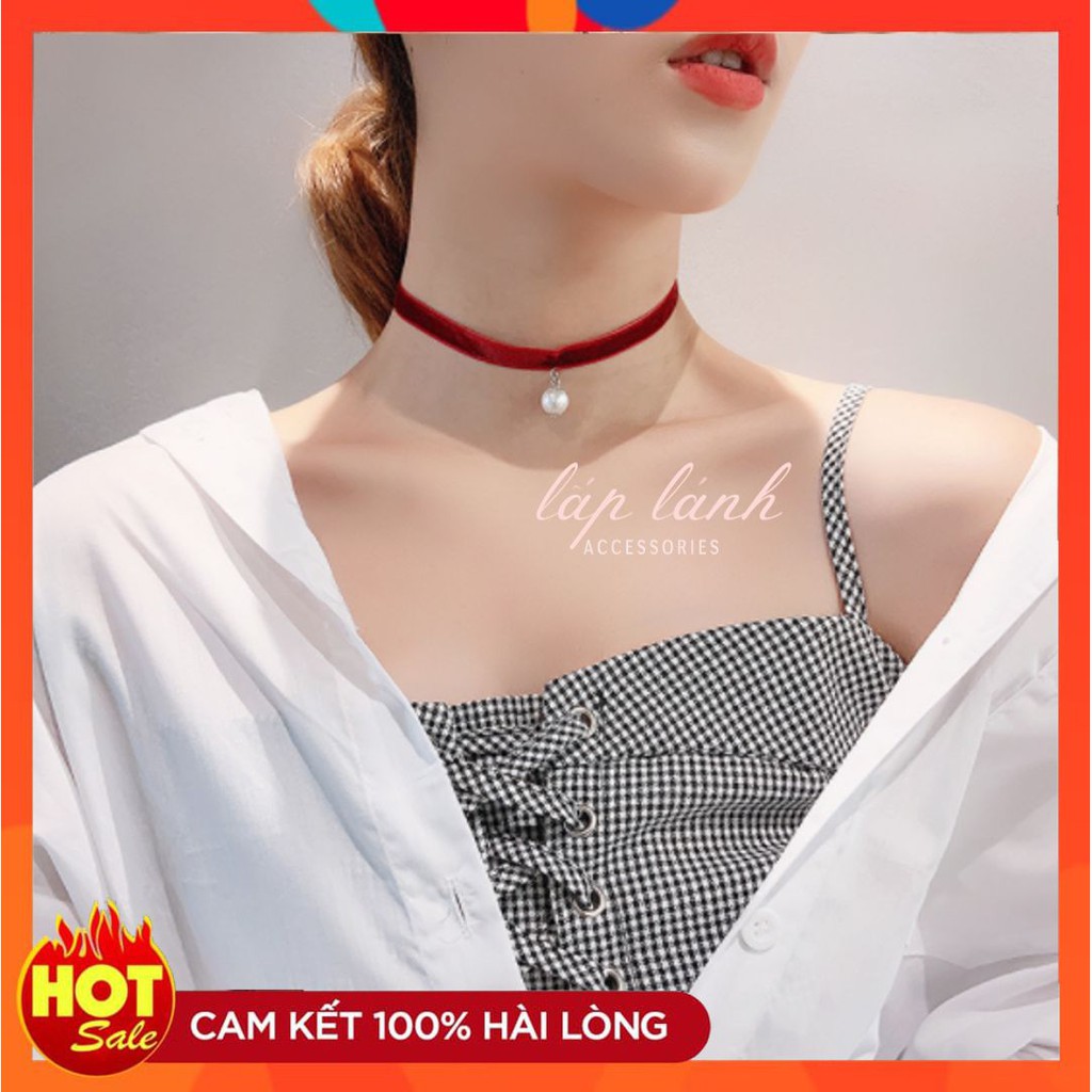 [Có sẵn] VÒNG CỔ CHOKER CÁ TÍNH ĐÍNH HẠT NGỌC NHÂN TẠO PHONG CÁCH THỜI TRANG HÀN QUỐC CAO CẤP VC28