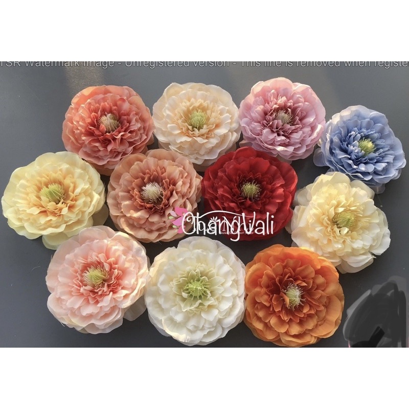Sỉ đầu bông hoa lụa-Trà Mẫu Đơn-TRÀ XOĂN 9cm-trang trí,làm oản tài lộc