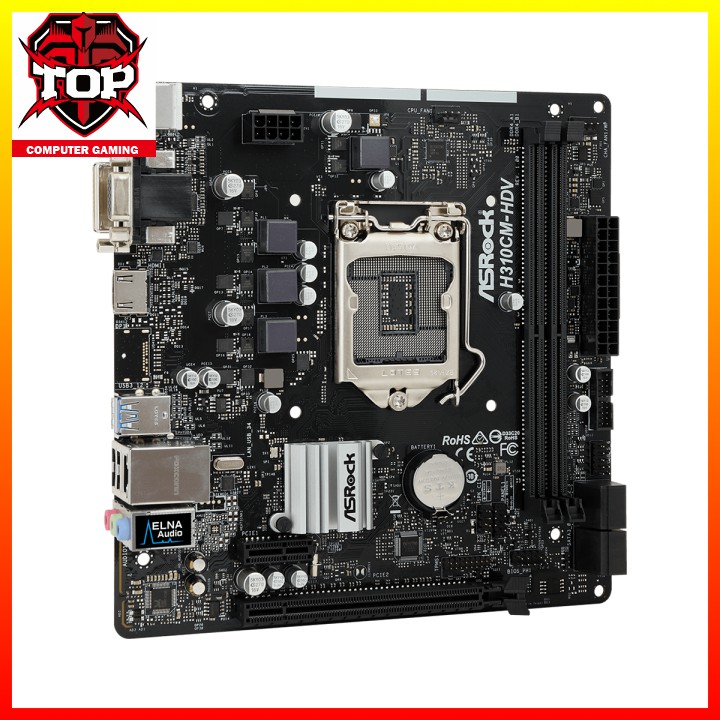 ( Bảo Hành 36 Tháng ) Mainboard ASROCK H310CM DVS (Intel H310, Socket 1151, m-ATX, 2 khe RAM DDR4) - Hành Chính Hãng