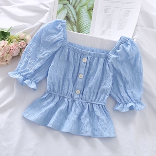 Áo chiffon Mỏng Xếp Ly Tay Phồng Mẫu Mới Năm 2021 Cho Nữ