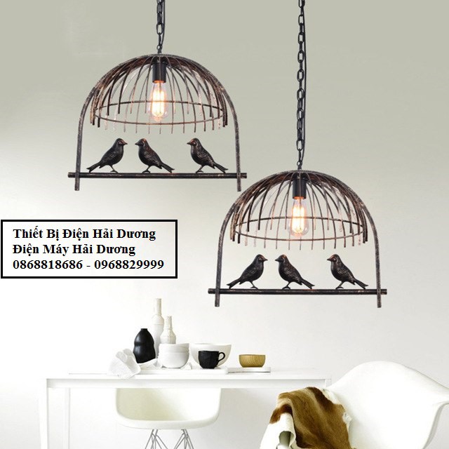 Đèn thả trần lồng chim đen TN215