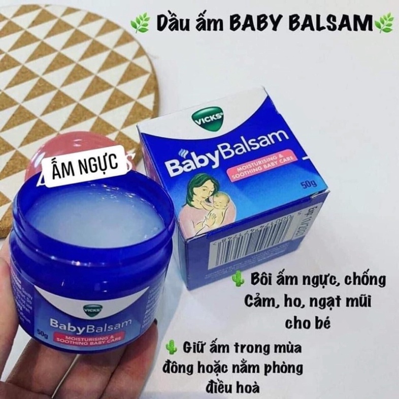 Dầu Ấm Ngực Vicks BaBy Balsam Úc 50gr