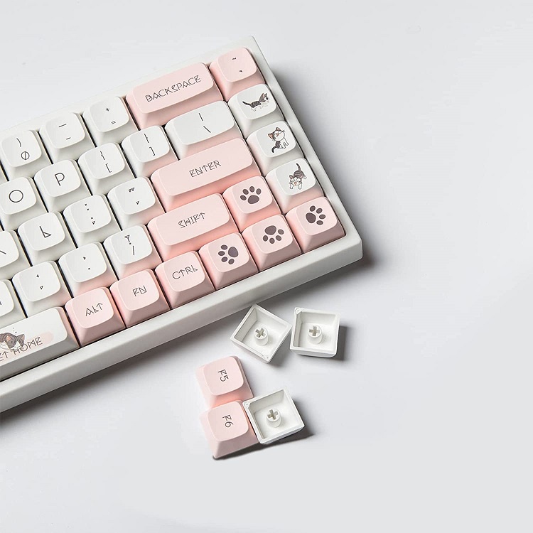 Keycap Corgi mèo chii chất liệu thick PBT loại dày in Dyesub cho bàn phím cơ Cat 138 keys cân nhiều layout keycaps