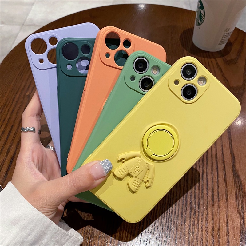 Ốp Điện Thoại Silicon Phối Nhung Hình Phi Hành Gia Cho iphone 11 pro max 12/13 pro max Xs max XR 7plus/8plus se2020