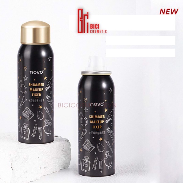 Xịt Nhũ Khóa Nền Giữ Lớp Trang Điểm Phun Sương NOVO Shimmer Makeup Fixer 100ml Nội Địa Trung