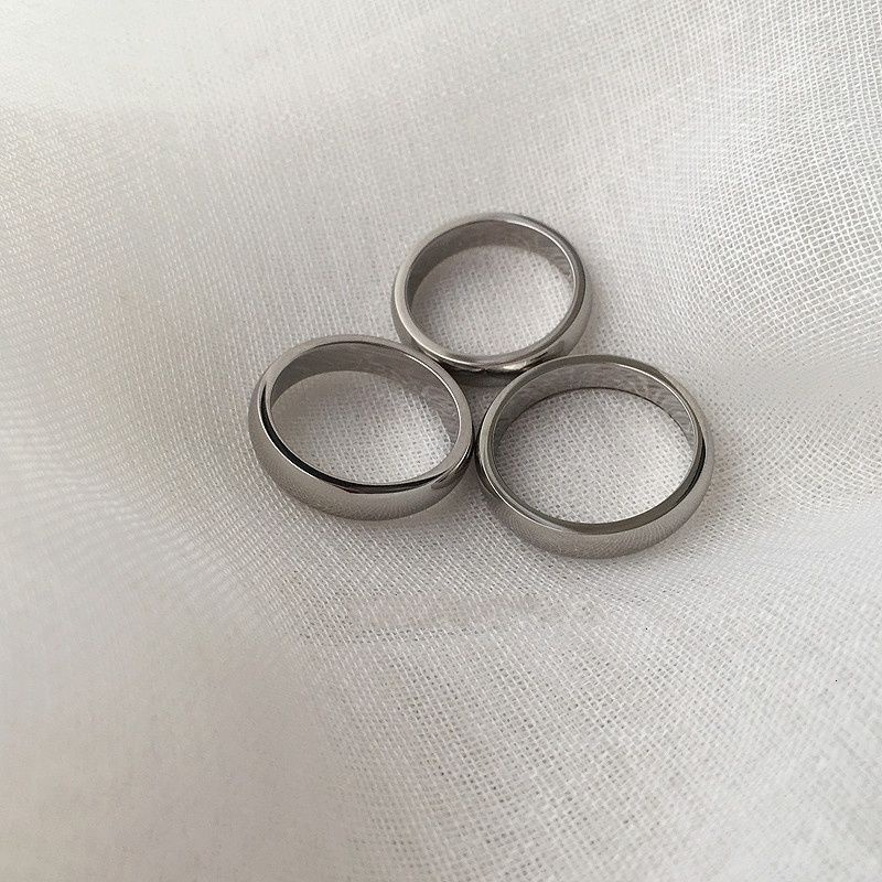 Nhẫn thép titan kiểu dáng đơn giản thời trang hip hop sành điệu