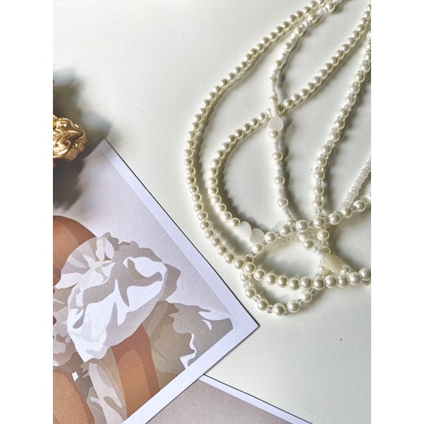 Dây chuyền hạt trai trắng kem