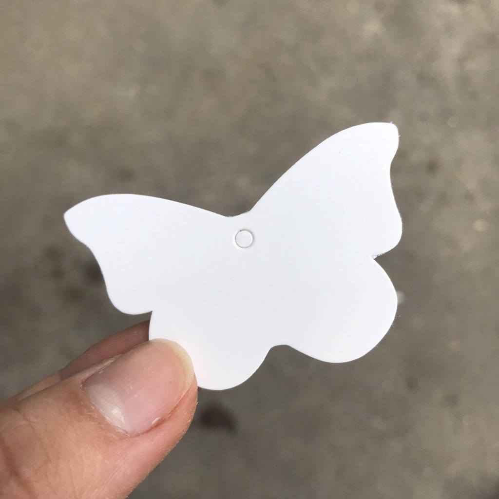 100 tag ghi giá hình cánh bướm, ghi tên sản phẩm đơn giản size 5x4cm