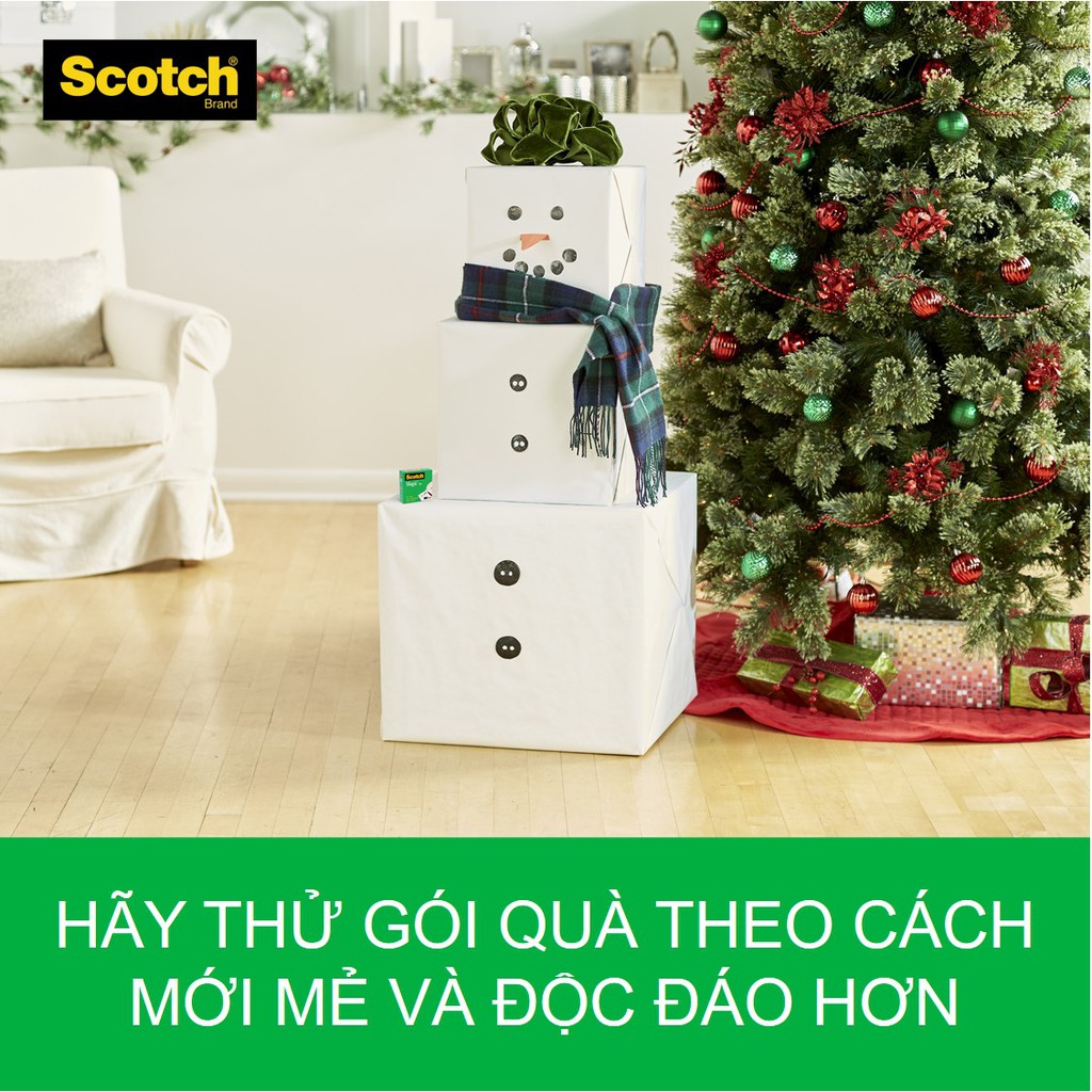 Băng keo kì diệu Magic Tape Scotch 3M 810 19.05mm x 32,9m - Trong suốt, siêu dính, viết lên được, xé được bằng tay