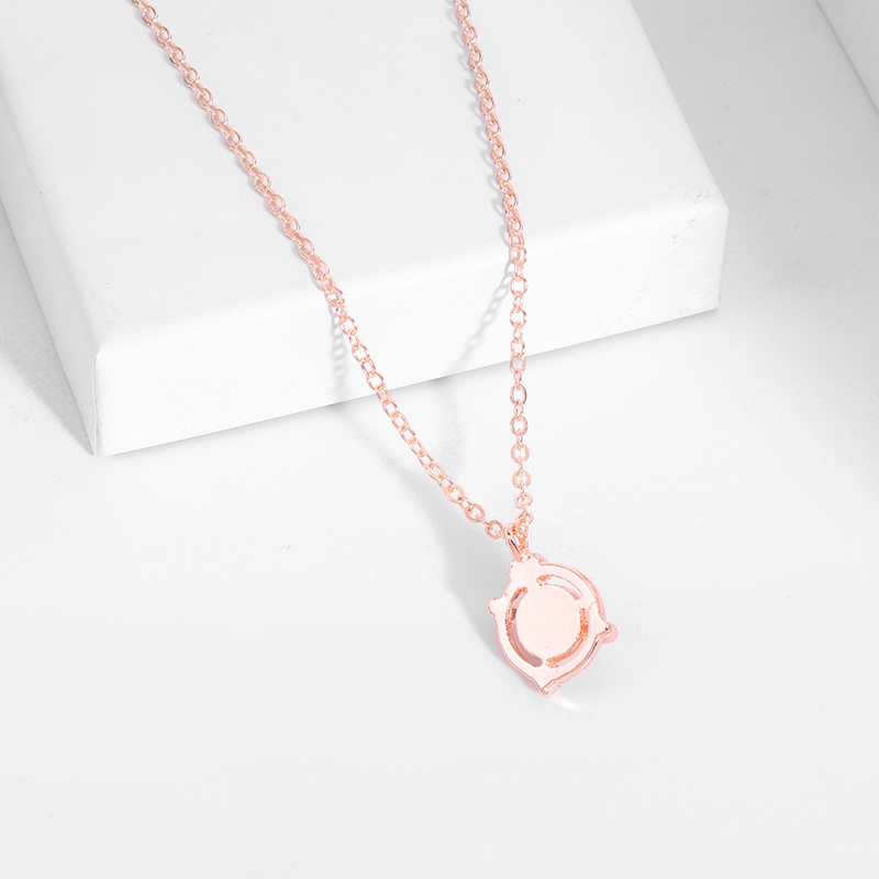 PINKDUDU Vòng cổ Thép Titan Mặt Hình Hành Tinh Đính Đá Hồng PD583