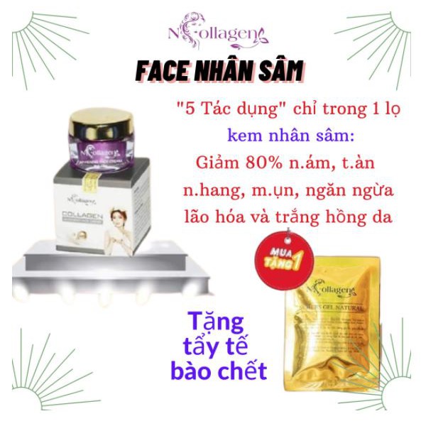Kem Face Tím dưỡng trắng da mặt N - COLLAGEN - xóa mụn nám tàn nhan, làm nhỏ chân lông GIÁ SỈ 100%