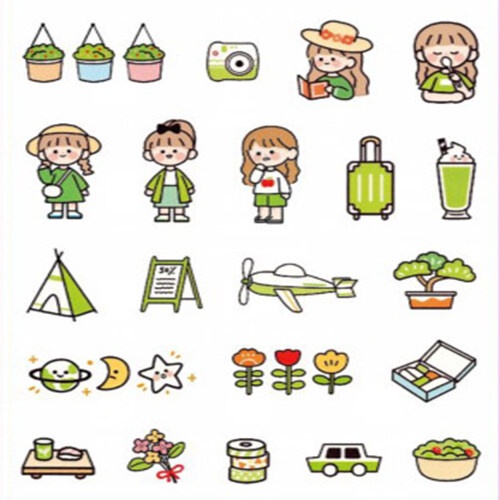 Tờ miếng dán trang trí GOOJODOQ thiết kế hoạt hình đáng yêu thích hợp cho điện thoại ipad