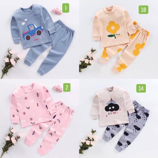 Combo 2 bộ cotton dài tay 1,2kg