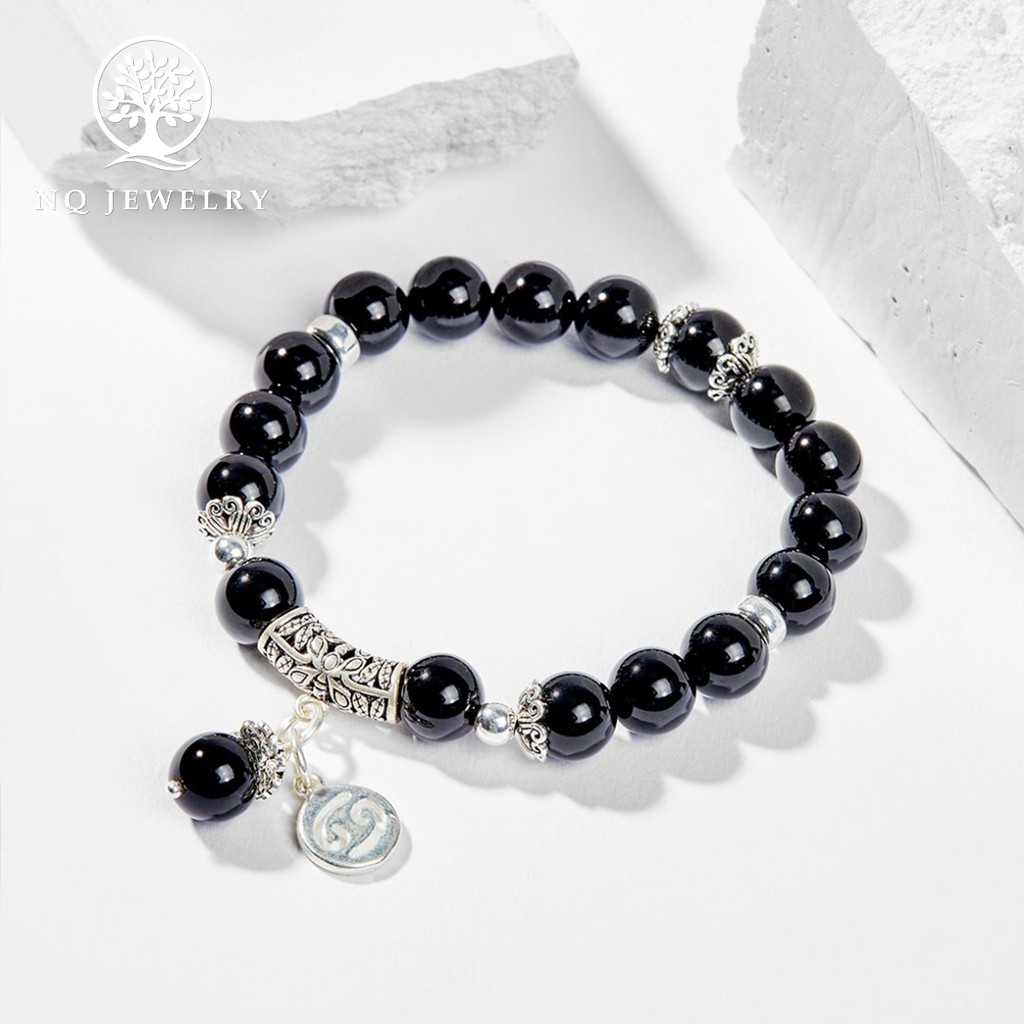 Vòng tay đen charm cung hoàng đạo - NQ Jewelry