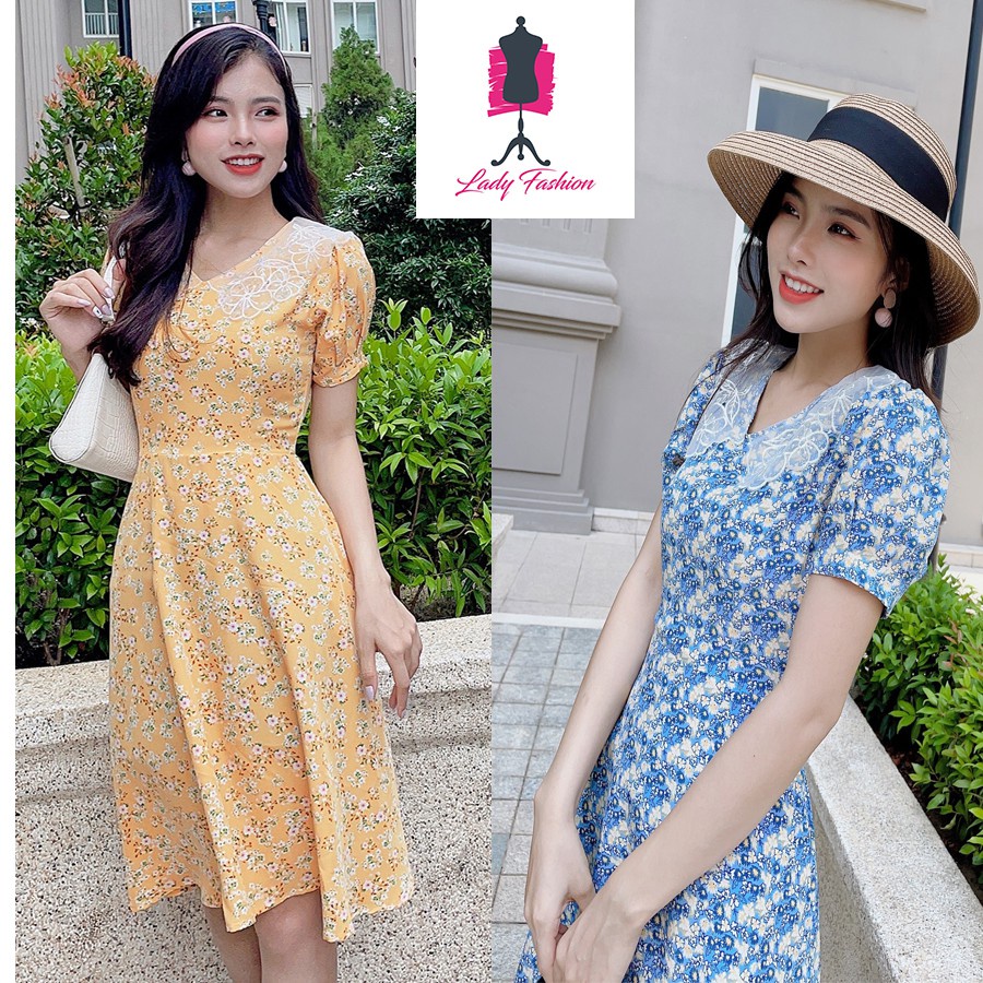 Đầm Hoa NhíTay Ngắn Phồng - QA00125