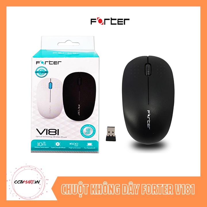 Chuột Không Dây Forter V181, Đầu USB NANO 2.4hz Di Chuyển Nhanh Mượt Mà, Chuyên dùng laptop/ PC