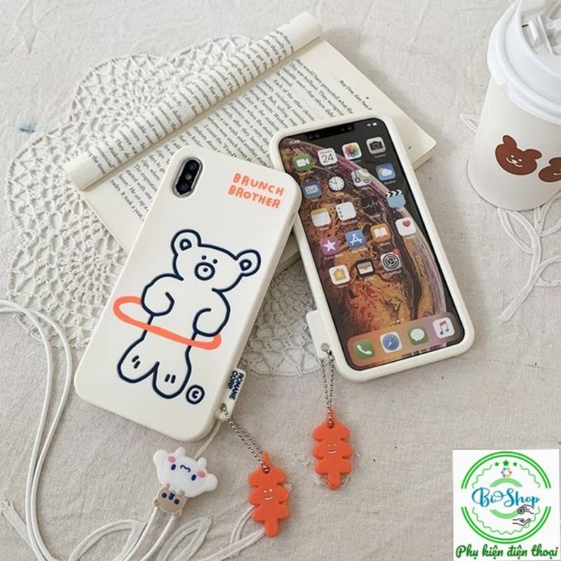 🐻Tặng kèm móc tay 🐻Sd cho Iphone 6plus 7plus 8plus X xs max 11 11 pro max ốp gấu bear Brunch Brother 🐻