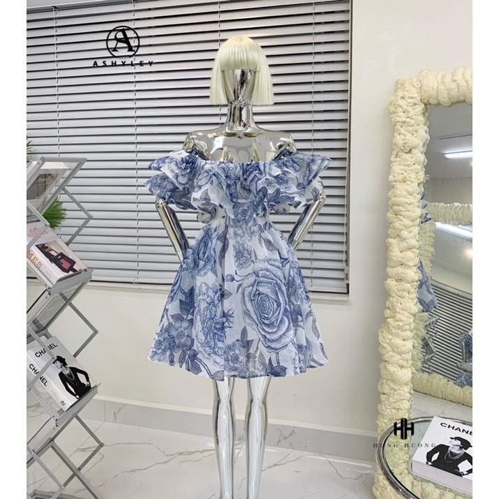 VÁY HOA BÈO NGỰC TRỄ VAI SIÊU BỒNG XOÈ HÀNG CHUẨN THUÝ VÂN TRẦN