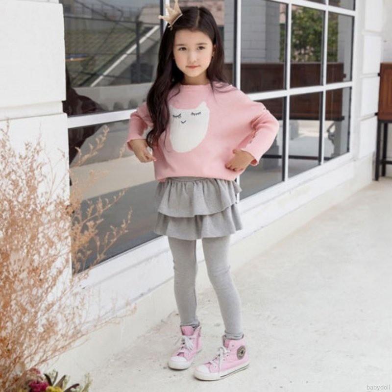 Quần Legging Cotton Giả Váy Cho Bé Gái