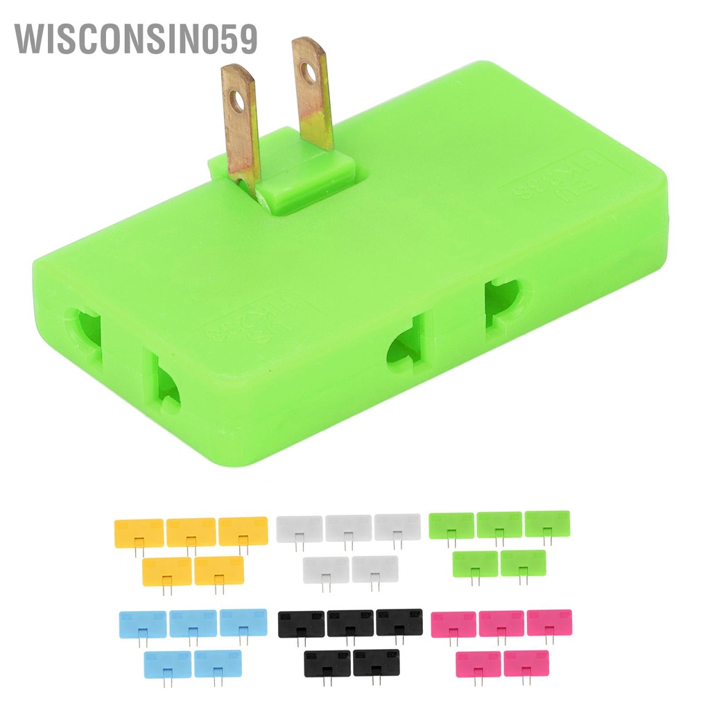 Wisconsin059 Bộ chuyển đổi phích cắm 5 cái Tiêu chuẩn Hoa Kỳ nguồn điện du lịch 1 đến 3 180 ° Xoay 110‑250V