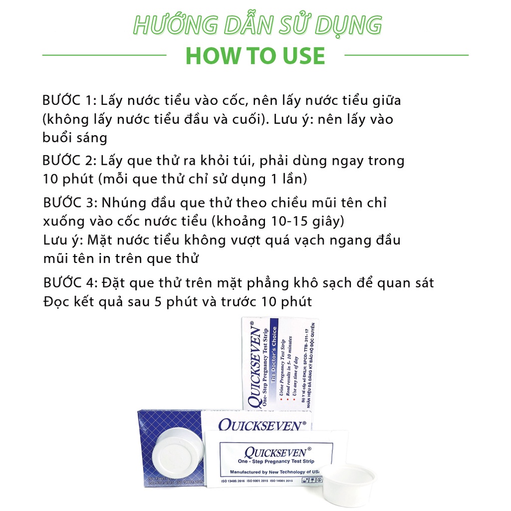 Que thử thai Quickseven 2 vạch chính xác - Que thử thai nhanh, tiện lợi